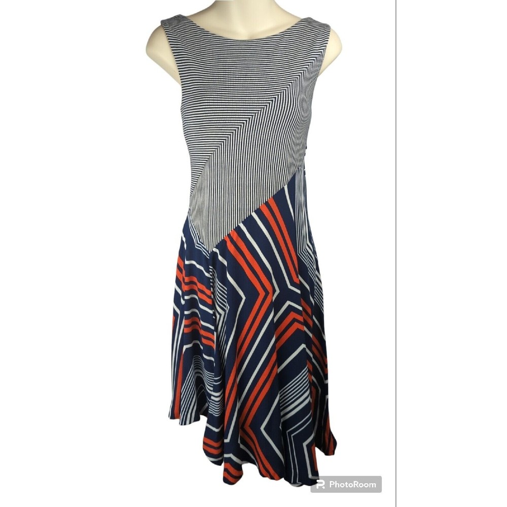 Maeve Anthropologie Cameron Swing Dress 4th Of July Red White And Blue XS